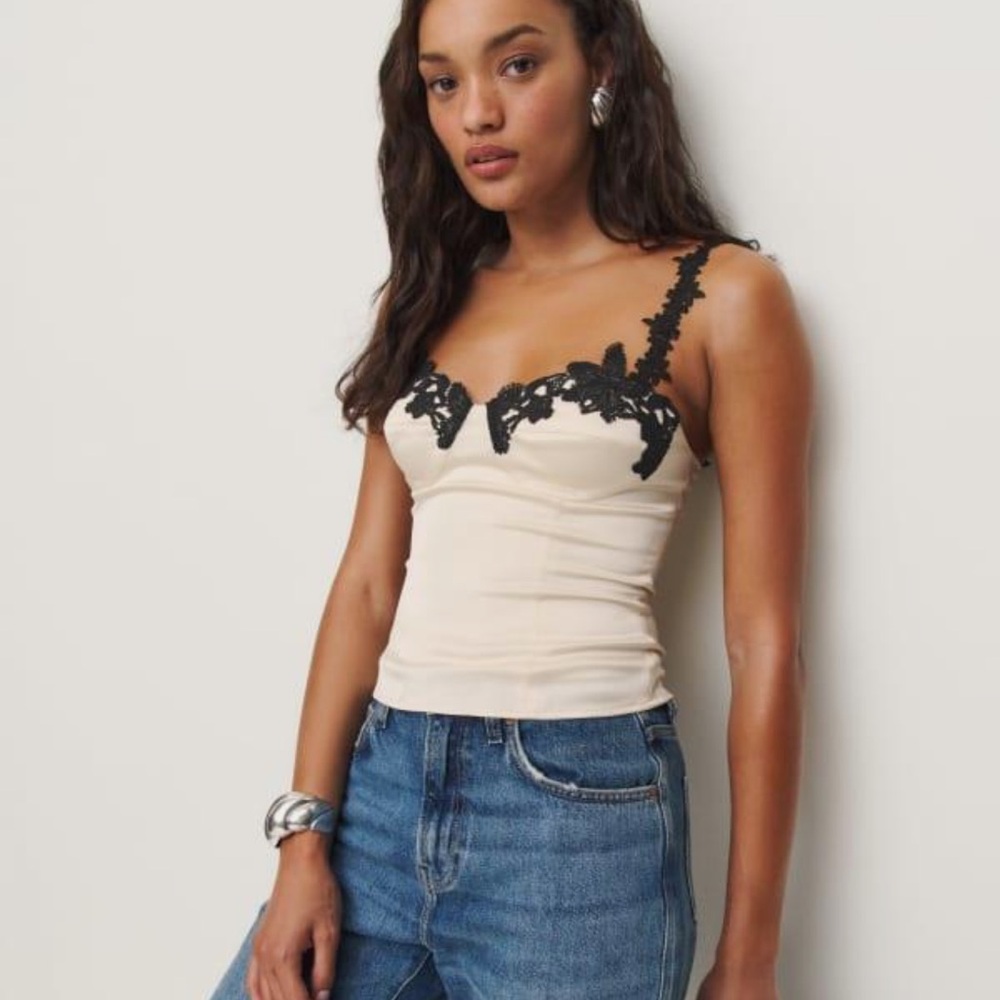 REFORMATION Skyla Satin Top